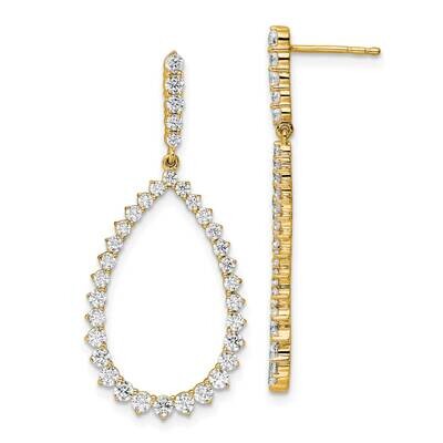 True Origin 1 1/2 Carat Diamond Vs/Si D E F Teardrop Dangle Post Earring 14k Gold EM8622-150-YAA, M…