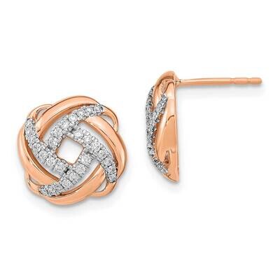 Polished Diamond Love Knot Post Earrings 14k Rose Gold EM6889-025-RA, MPN: EM6889-025-RA, 191101481…