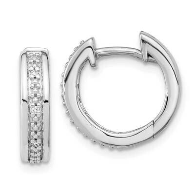 Diamond Complete Hinged Hoop Earrings 10k White Gold EM5358-003-1WA, MPN: EM5358-003-1WA,