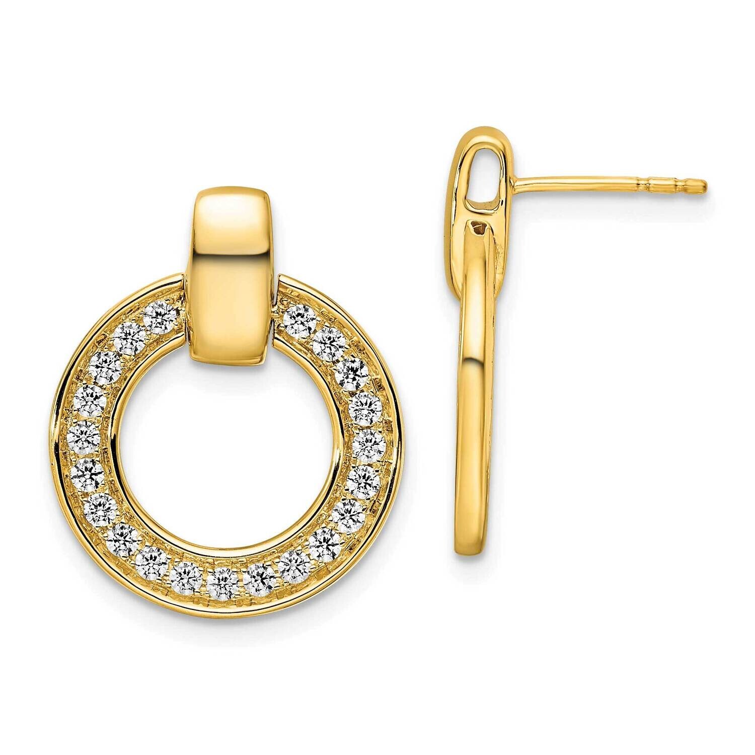 True Origin 3/4 Carat Diamond Vs/Si D E F Fancy Circle Post Earrings 14k Gold EM8610-071-YAA