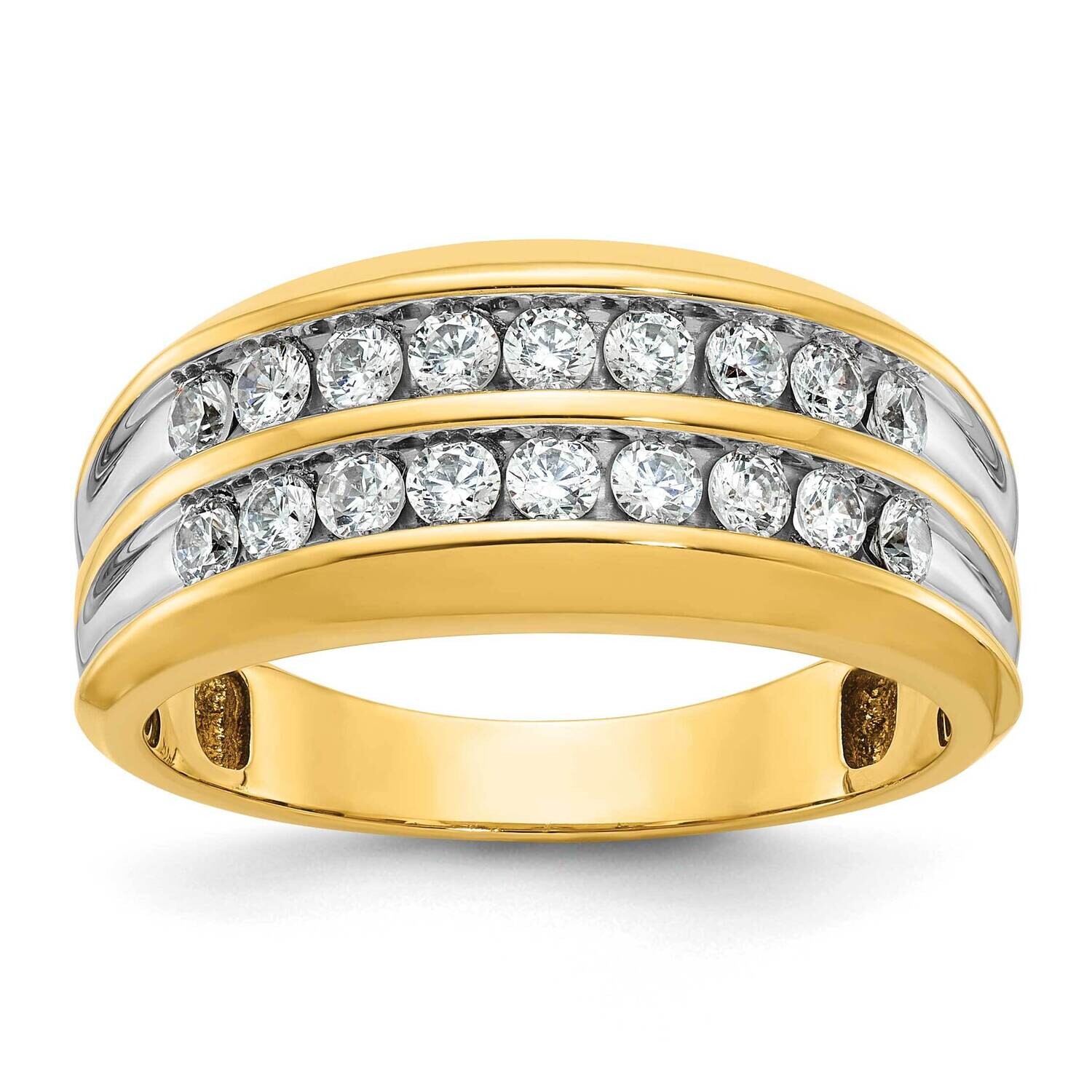 Ibgoodman Men&#39;s Polished Two-Row Ring Mounting 14k Gold B64212-4Y by IBGoodman, MPN: B64212-4Y,