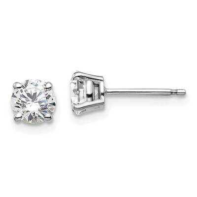 Round 4-Prong 1.00Ct. Diamond Stud Earrings 10k White Gold EM1006-100-1WA, MPN: EM1006-100-1WA,