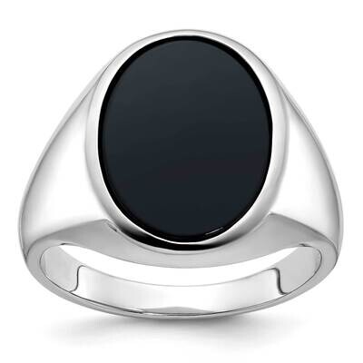 Ibgoodman Men&#39;s Oval Gemstone Ring Mounting 14k White Gold B84124-4W by IBGoodman, MPN: B84124-4W,