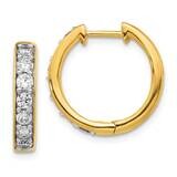 Diamond Hinged Hoop Earrings 10k Gold EM4264-100-1YA, MPN: EM4264-100-1YA,