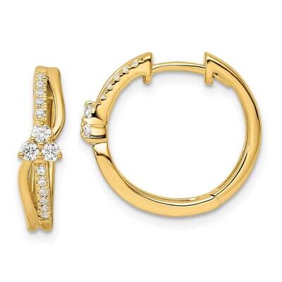 Diamond Hinged Hoop Earrings 14k Gold EM9655-034-YAA, MPN: EM9655-034-YAA, 883957873503
