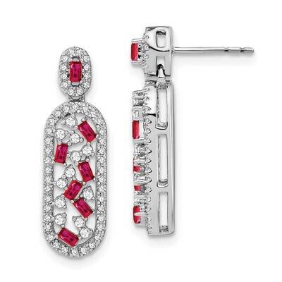 Ruby Diamond Earrings 14k White Gold EM7195-RU-055-WA, MPN: EM7195-RU-055-WA, 191101842207