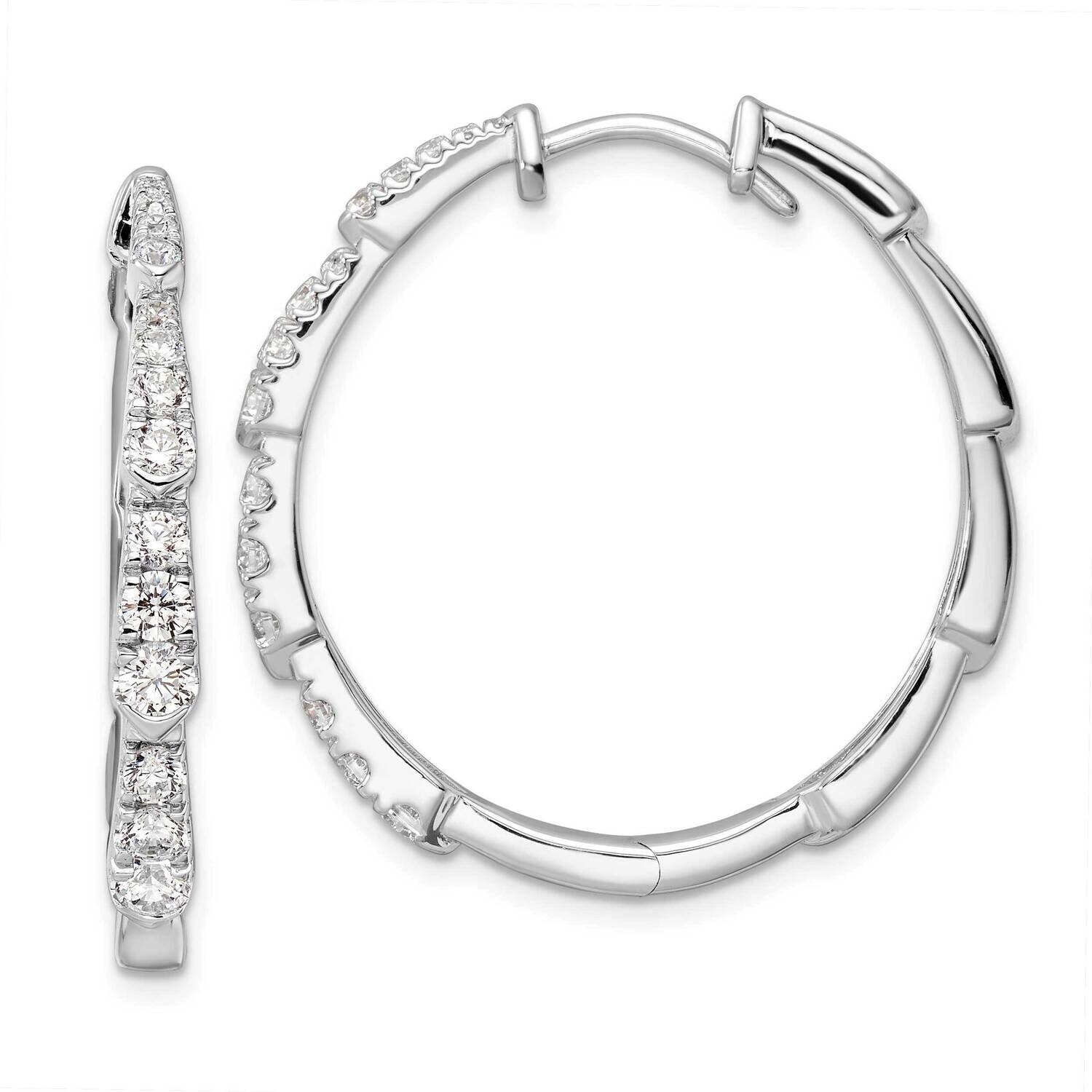 True Origin Diamond Vs/Si D E F Hoop Earrings 14k White Gold EM9387-118-WAA, MPN: EM9387-118-WAA,