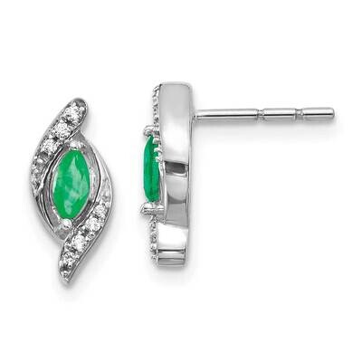 1/15Ct Diamond Emerald Earrings 10k White Gold EM5594-EM-007-1WA, MPN: EM5594-EM-007-1WA, 191101833…