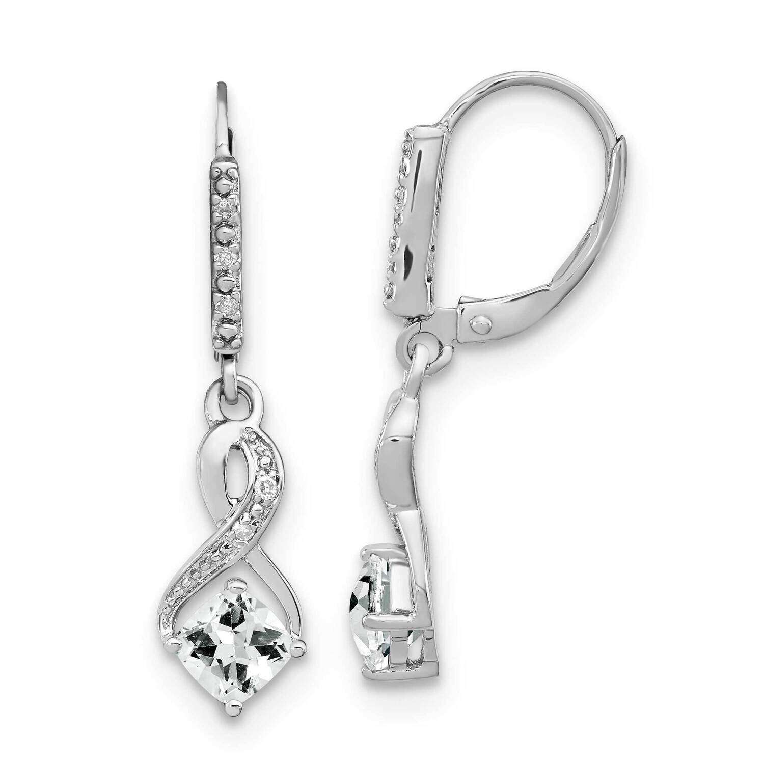 White Topaz Diamond Earrings Sterling Silver Rhodium-Plated EM7402-WT-006-SSA, MPN: EM7402-WT-006-S…
