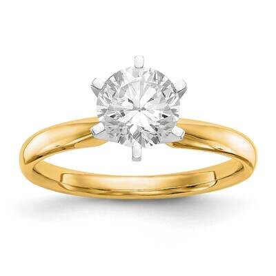 2 Carat Lightweight Comfort-Fit 6-Prong Round Solitaire Ring Mounting 14k Two-Tone Gold KS48, MPN: …