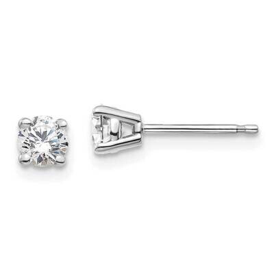 Round 4-Prong .50Ct. Diamond Stud Earrings 10k White Gold EM1006-050-1WA, MPN: EM1006-050-1WA,