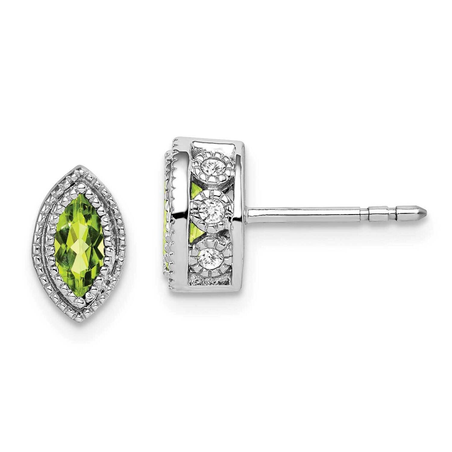 Marquise Peridot Diamond Earrings 14k White Gold EM7095-PE-014-WA, MPN: EM7095-PE-014-WA, 191101840…