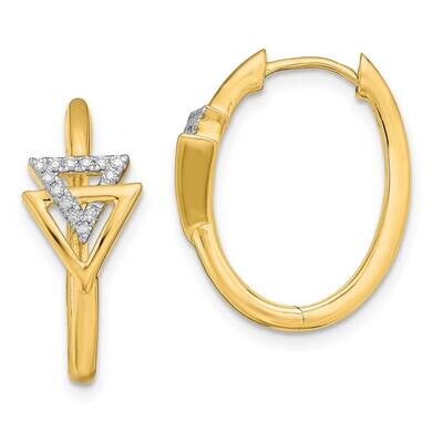 Double Triangle Hinged Hoop Earrings 14k Polished Gold EM6833-009-YA, MPN: EM6833-009-YA, 883957967…