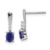 Oval Created Sapphire Diamond Dangle Earrings 14k White Gold EM7407-CSA-004-WA, MPN: EM7407-CSA-004…