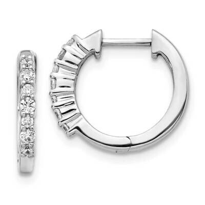 Diamond Hinged Hoop Earrings 10k White Gold EM4258-025-1WA, MPN: EM4258-025-1WA,
