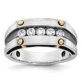 Ibgoodman Men&#39;s Polished Satin Diamond Ring Mounting 14k Two-Tone Gold B63859-4WY by IBGoodman, MPN…