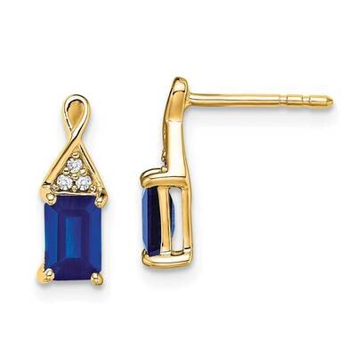 Sapphire Diamond Earrings 14k Gold EM7187-SA-004-YA, MPN: EM7187-SA-004-YA, 191101841927