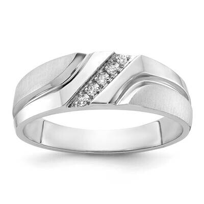 Ibgoodman Men&#39;s Polished Satin Grooved 5-Stone Ring Mounting 10k White Gold B64202-0W by IBGoodman,…