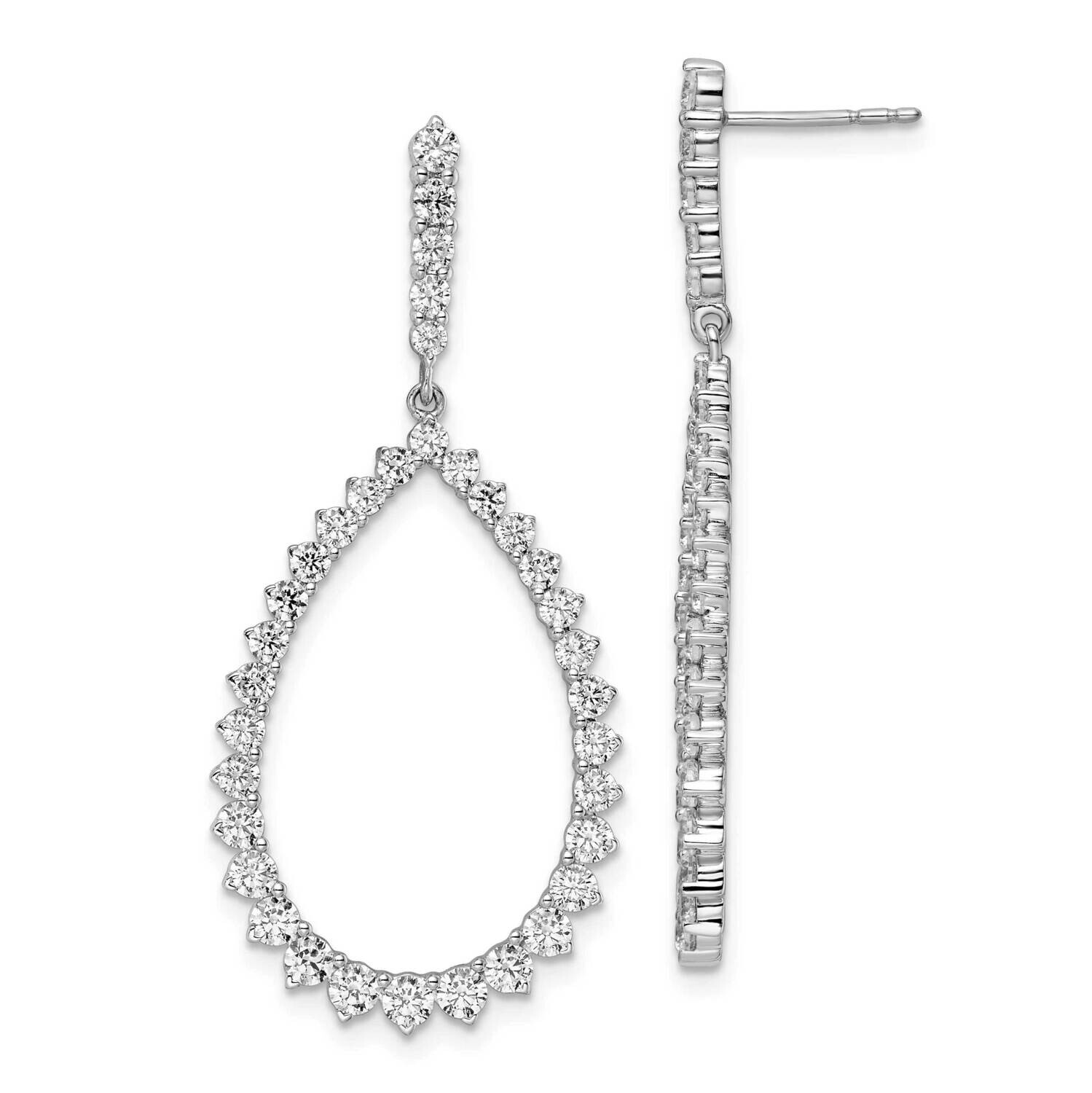 True Origin 3 Carat Diamond Vs/Si D E F Teardrop Dangle Post Earring 14k White Gold EM8622-300-WAA,…