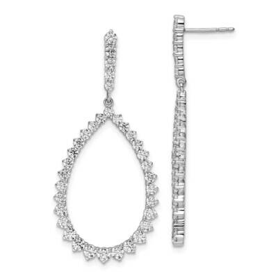 True Origin 3 Carat Diamond Vs/Si D E F Teardrop Dangle Post Earring 14k White Gold EM8622-300-WAA,…
