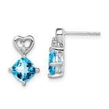 Blue Topaz Diamond Heart Earrings 14k White Gold EM7399-BT-002-WA, MPN: EM7399-BT-002-WA, 191101401…