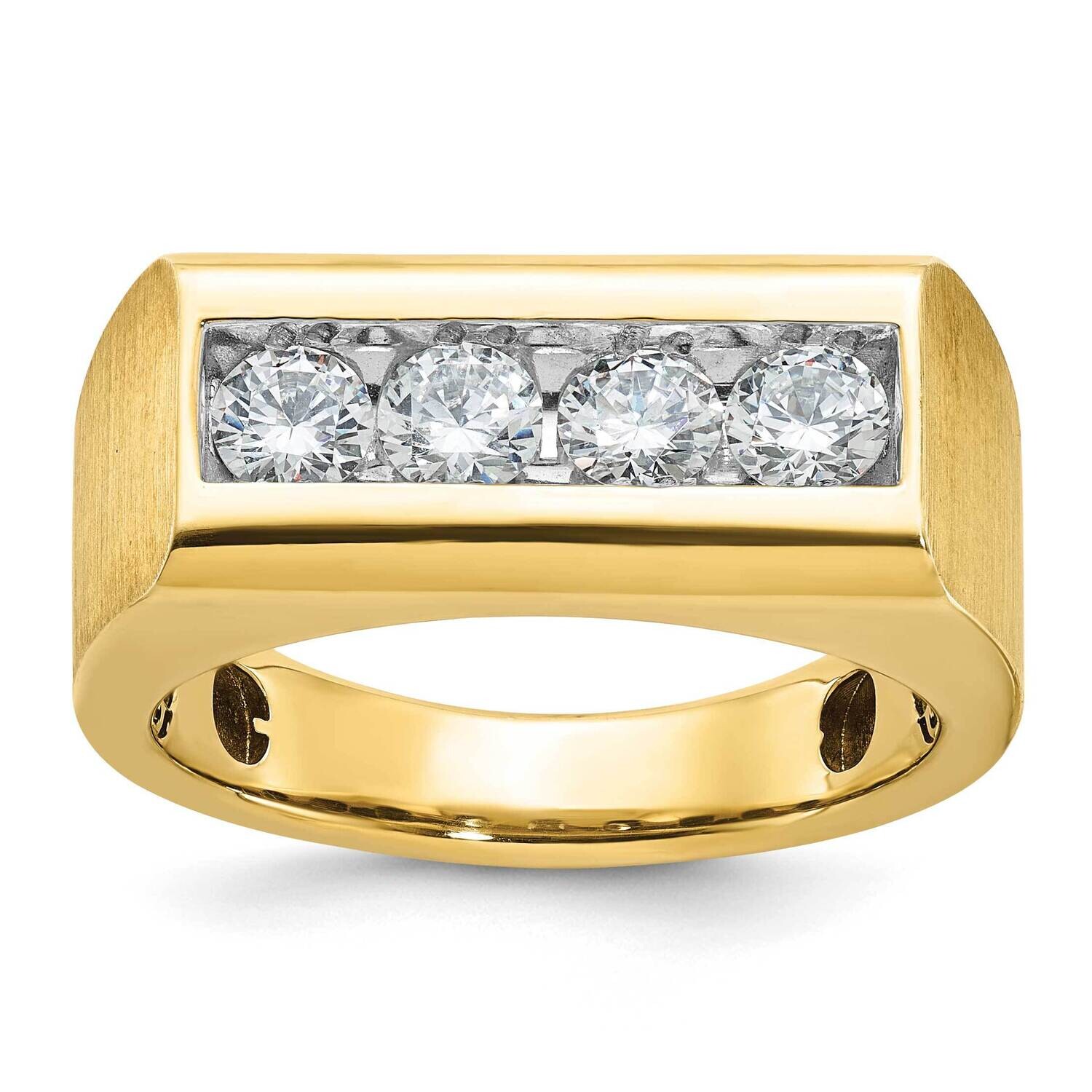 Ibgoodman Men&#39;s Polished Satin 4-Stone Ring Mounting 14k Gold B64170-4Y by IBGoodman, MPN: B64170-4…