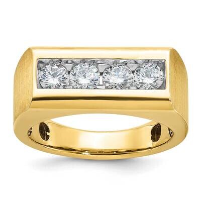 Ibgoodman Men&#39;s Polished Satin 4-Stone Ring Mounting 14k Gold B64170-4Y by IBGoodman, MPN: B64170-4…