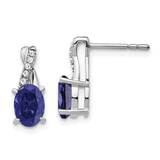 Sapphire Diamond Earrings 14k White Gold EM4235-SA-006-WA, MPN: EM4235-SA-006-WA, 191101839122