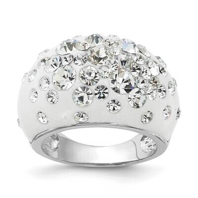 White Clay &amp; Preciosa Crystal Ring Sterling Silver Rhodium-Plated QR5956, MPN: QR5956, 883957035802