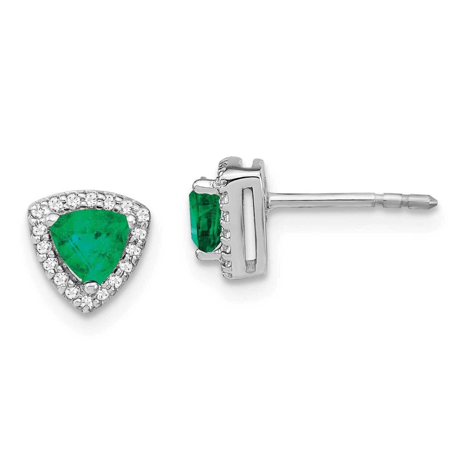 Trillion Emerald Diamond Halo Earrings 14k White Gold EM4240-EM-014-WA, MPN: EM4240-EM-014-WA, 1911…