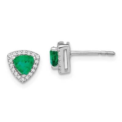 Trillion Emerald Diamond Halo Earrings 14k White Gold EM4240-EM-014-WA, MPN: EM4240-EM-014-WA, 1911…