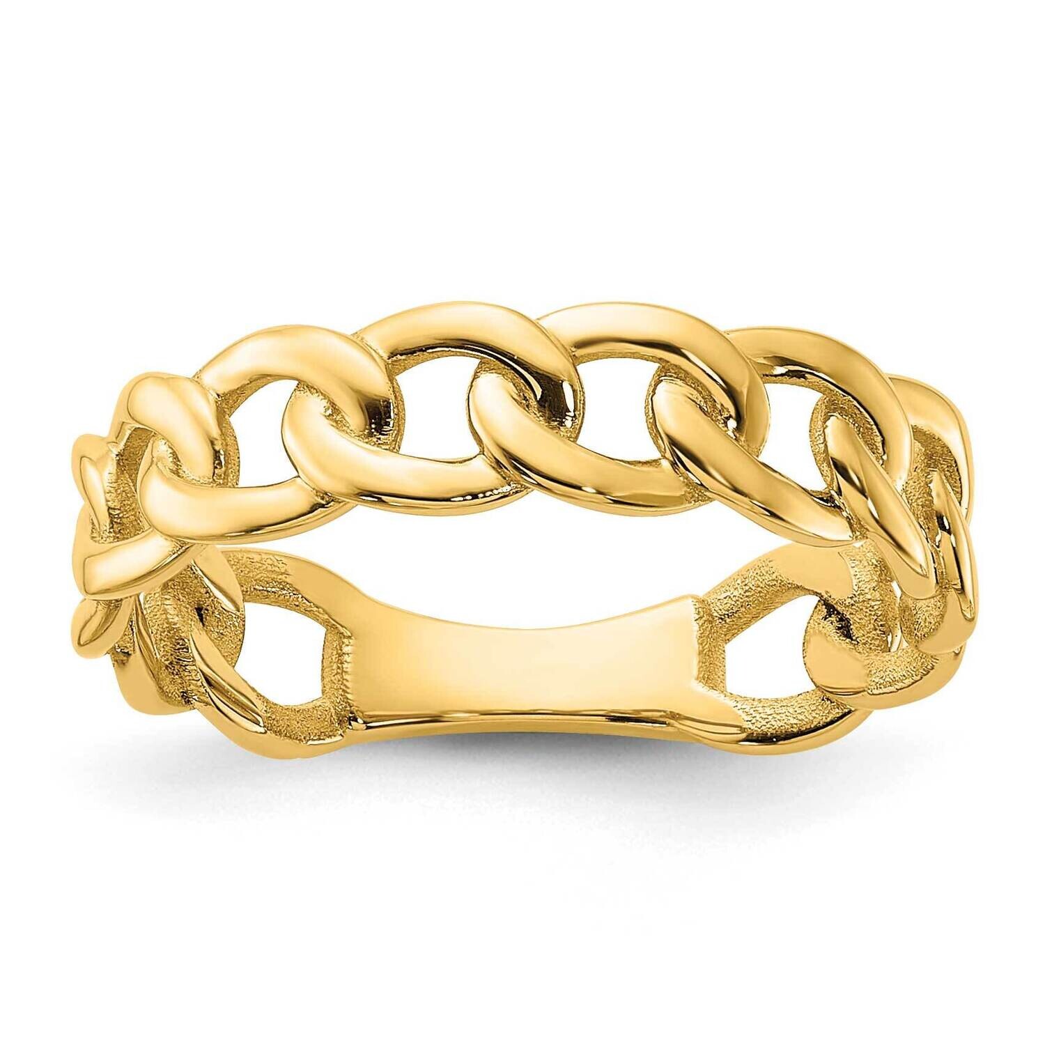 Polished 5mm Curb Link Ring Size 6 10k Gold R971, MPN: R971,