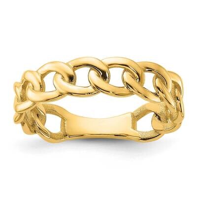 Polished 5mm Curb Link Ring Size 6 10k Gold R971, MPN: R971,