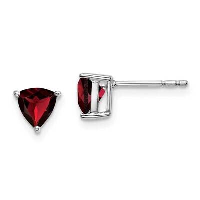 Trillion Garnet Earrings 14k White Gold EM7100-GA-W, MPN: EM7100-GA-W, 191101841217