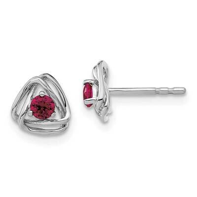 Created Ruby Post Earrings 14k White Gold EM7395-CRU-W, MPN: EM7395-CRU-W, 191101401671