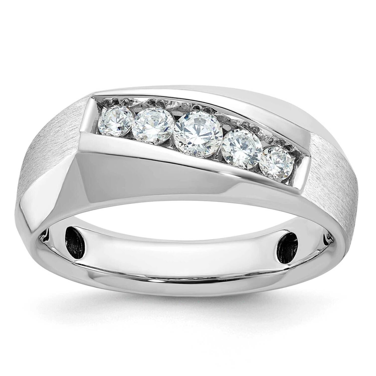 Ibgoodman Men&#39;s Polished &amp; Satin 5-Stone Ring Mounting 14k White Gold B63120-4W by IBGoodman, MPN: …