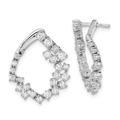True Origin 2 Carat Diamond Vs/Si D E F Fancy Hoop Earrings 14k White Gold EM8612-200-WAA, MPN: EM8…