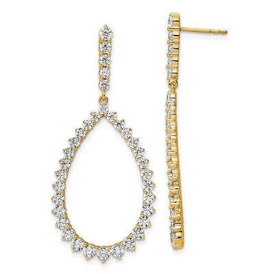 True Origin 2 1/2 Carat Diamond Vs/Si D E F Teardrop Dangle Post Earring 14k Gold EM8622-250-YAA, M…