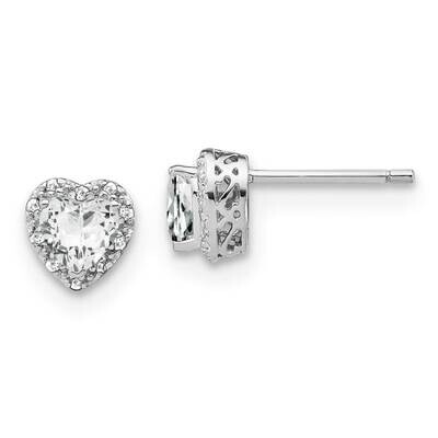 White Topaz Diamond Earrings Sterling Silver Rhodium-Plated EM7400-WT-010-SSA, MPN: EM7400-WT-010-S…