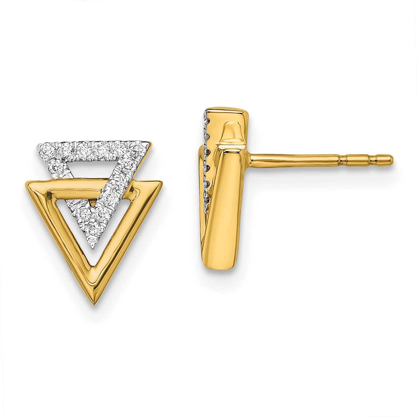 Triangle Diamond Post Earrings 14k Polished Gold EM6832-009-YA, MPN: EM6832-009-YA, 191101905117