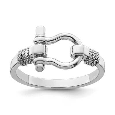 Shackle Rope Trim Ring Sterling Silver Polished QR7184, MPN: QR7184, 637218154104