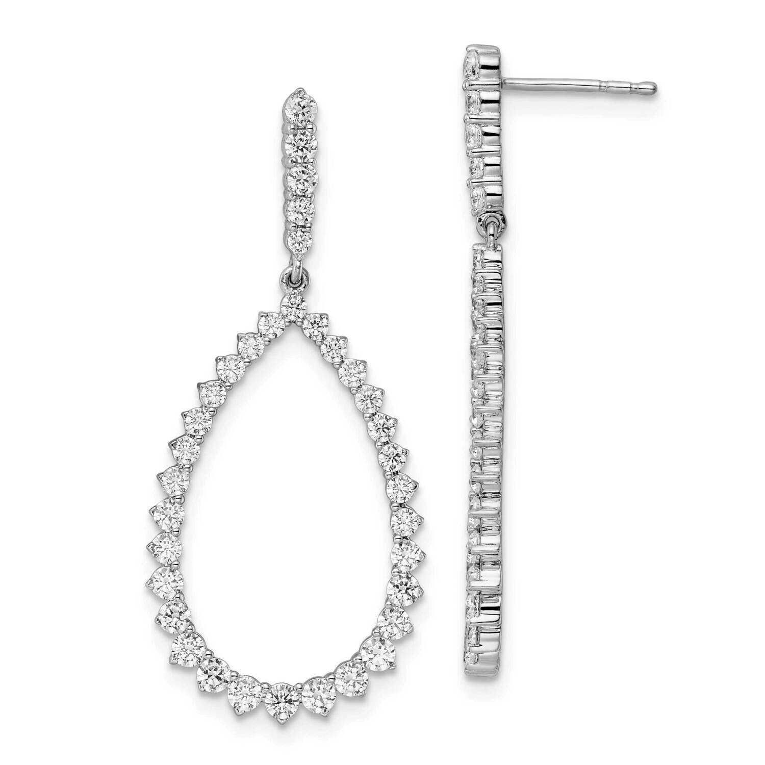 True Origin 1 1/2 Carat Diamond Vs/Si D E F Teardrop Dangle Post Earring 14k White Gold EM8622-150-…
