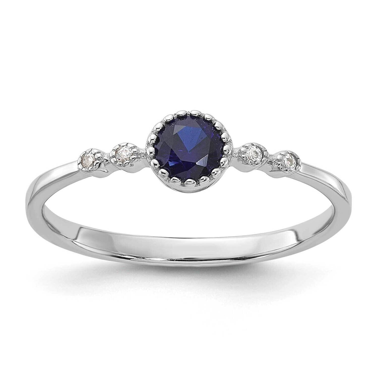 .43Crblue Spinel .02Cr Wsa Ring Sterling Silver Rhodium-Plated QR7453, MPN: QR7453,