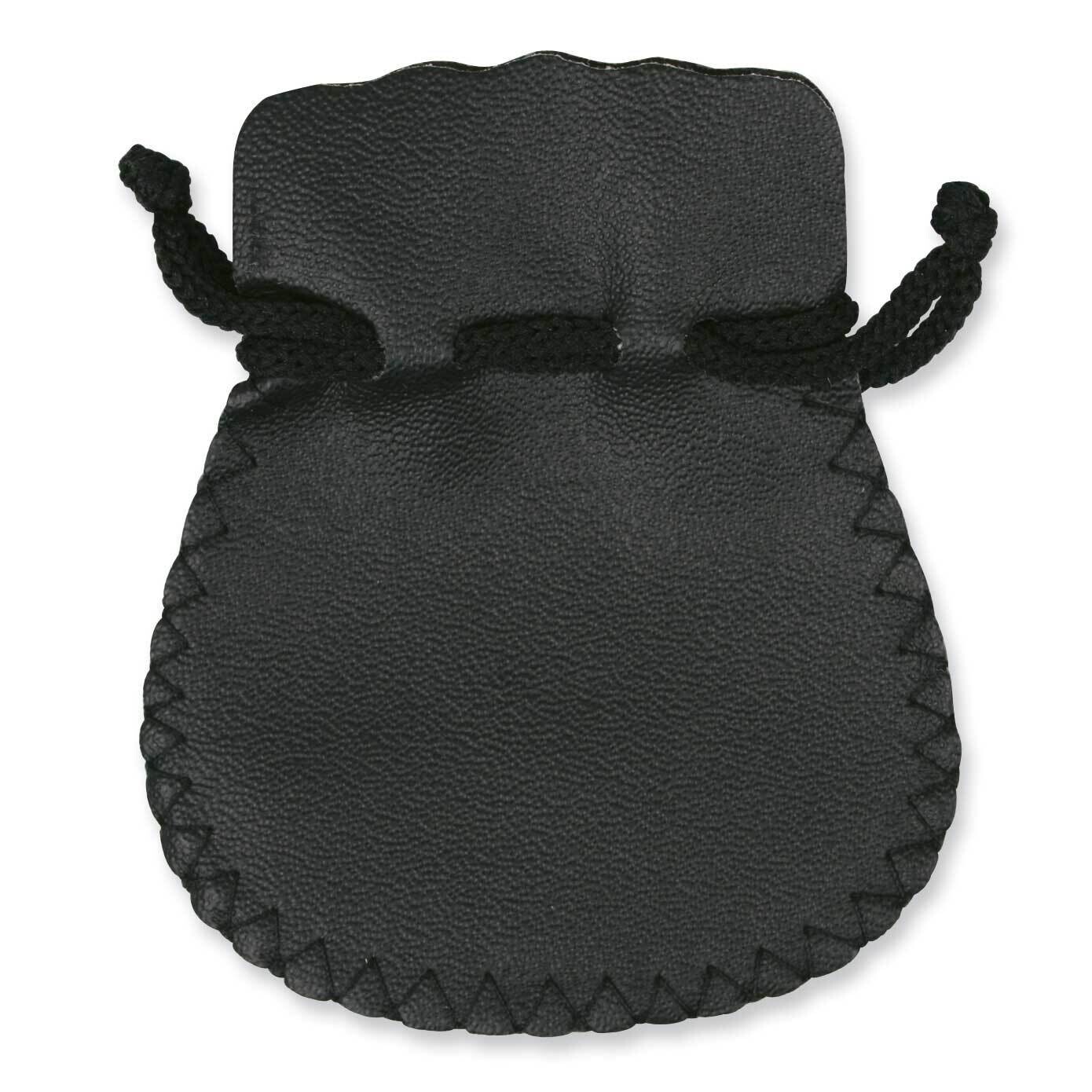Pack Of 10 4.25X5.25 Black Leatherette Large Drawstring Bell Pouch P2053_L01, MPN: P2053_L01,