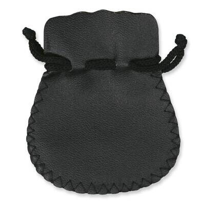 Pack Of 10 4.25X5.25 Black Leatherette Large Drawstring Bell Pouch P2053_L01, MPN: P2053_L01,