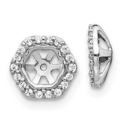 Hexagon Diamond Earring Jackets 10k White Gold EJM5316-016-1WA, MPN: EJM5316-016-1WA,