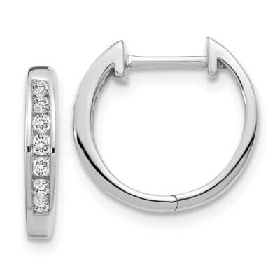 Diamond Hinged Hoop Earrings 10k White Gold EM5347-020-1WA, MPN: EM5347-020-1WA,