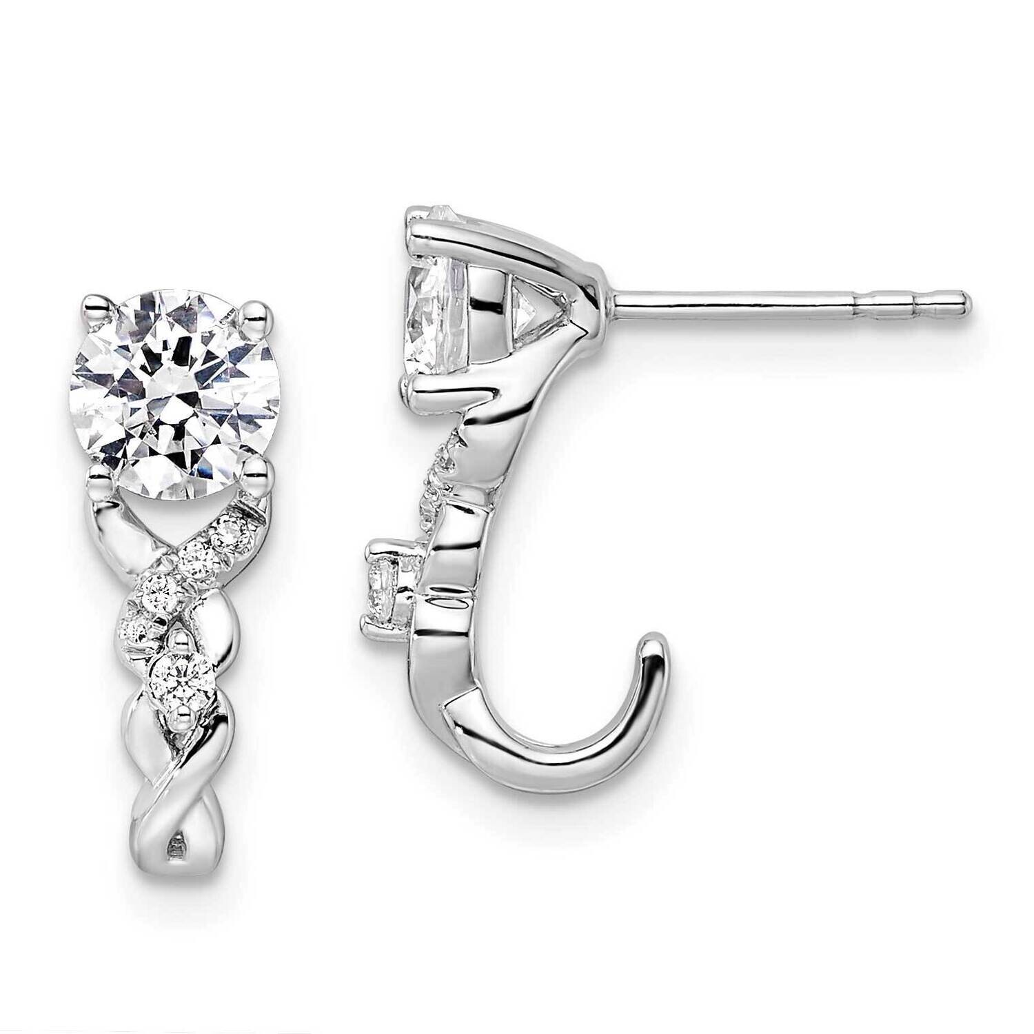 Diamond Post Fashion Earrings 14k White Gold EM9196-107-WAA, MPN: EM9196-107-WAA, 883957879840