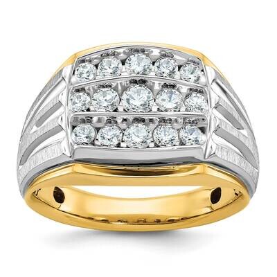 Ibgoodman Men&#39;s Polished Satin Diamond Ring Mounting 14k Two-Tone Gold B59017-4YW by IBGoodman, MPN…