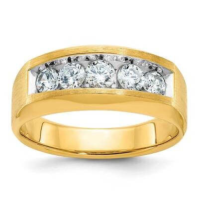 Ibgoodman Men&#39;s Polished Satin 5-Stone Ring Mounting 14k Gold B63124-4Y by IBGoodman, MPN: B63124-4…